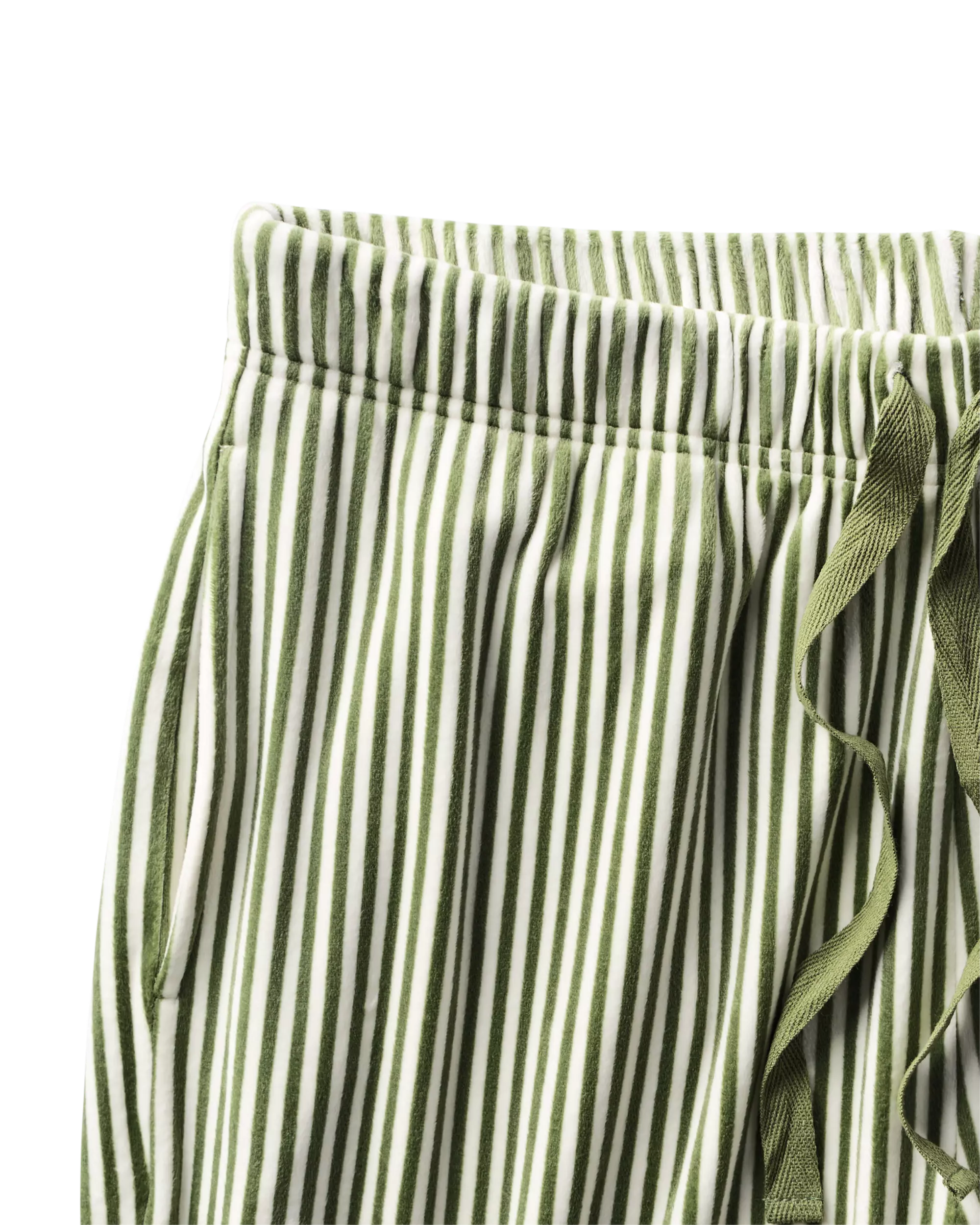 Damen-Pyjamahose, Velours, gestreift