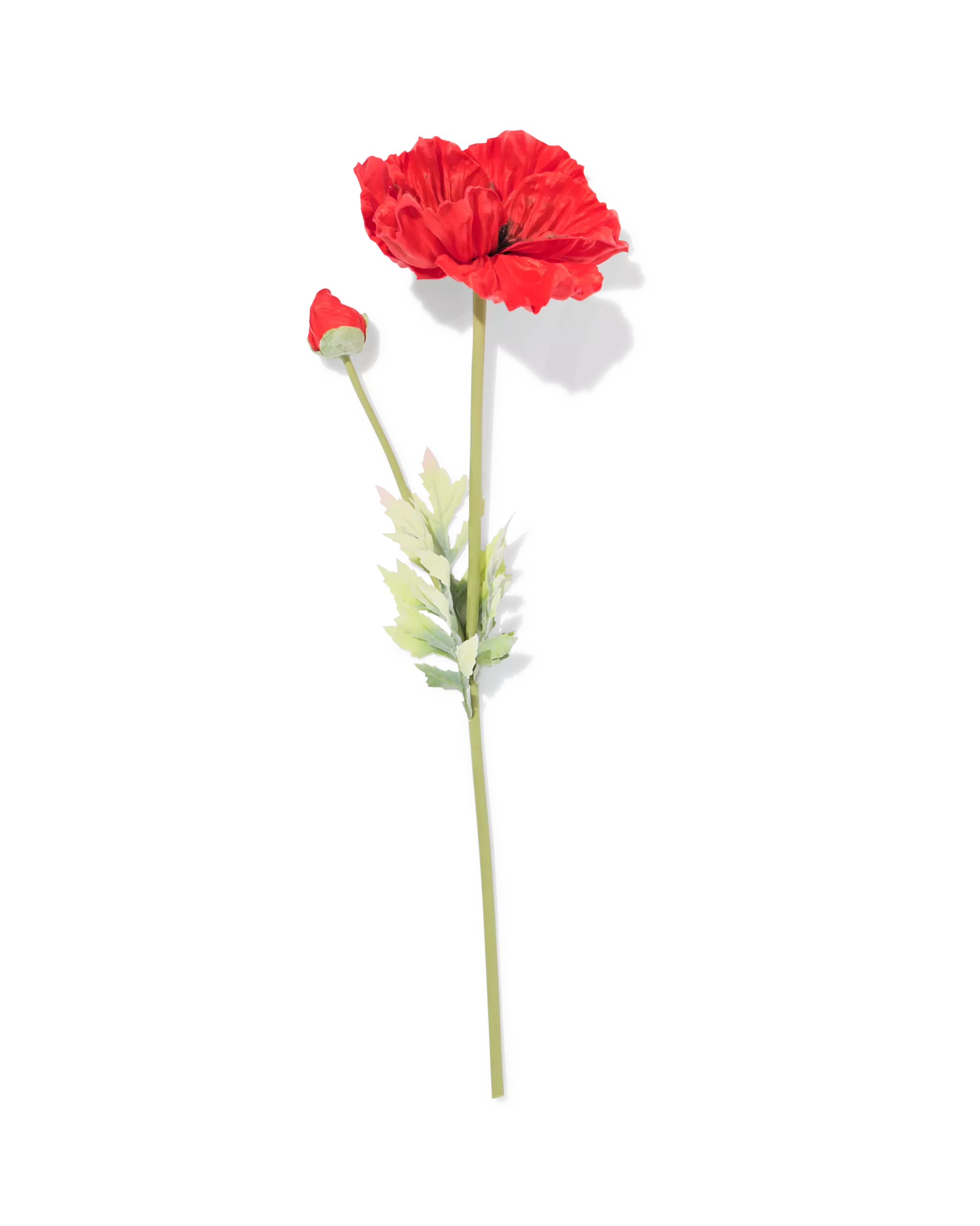 fleur artificielle pavot 55 cm caoutchouc rouge
