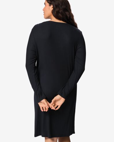 chemise de nuit femme modal c&ocirc;tel&eacute; noir noir - 23401978BLACK - HEMA