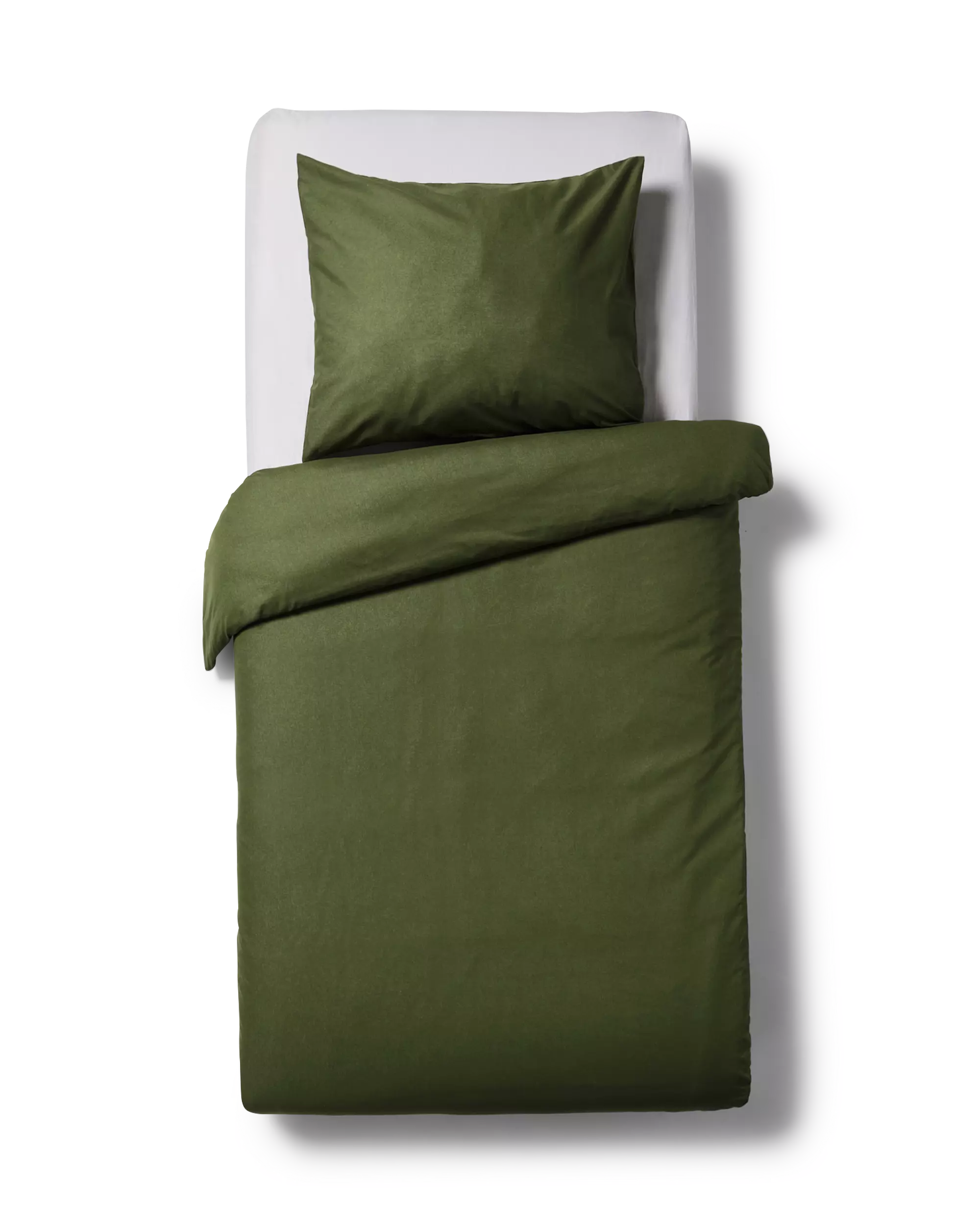 housse de couette 140x200/220 cm coton vert mousse