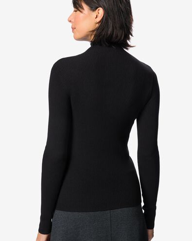 damestrui rib zwart zwart - 36216030BLACK - HEMA