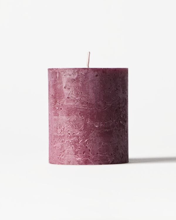 stompkaars ⌀7x8cm rustiek aubergine - 13504242 - HEMA