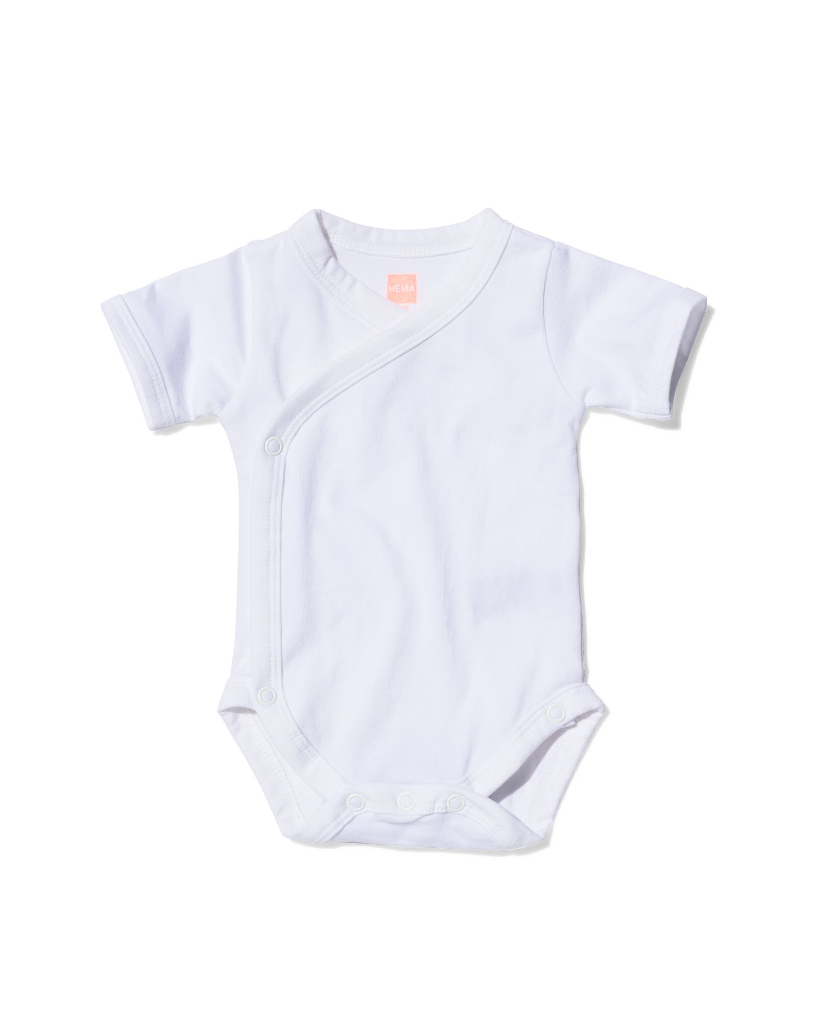 body crois&eacute; en coton biologique stretch - 2 pi&egrave;ces blanc 50 - 33374221 - HEMA