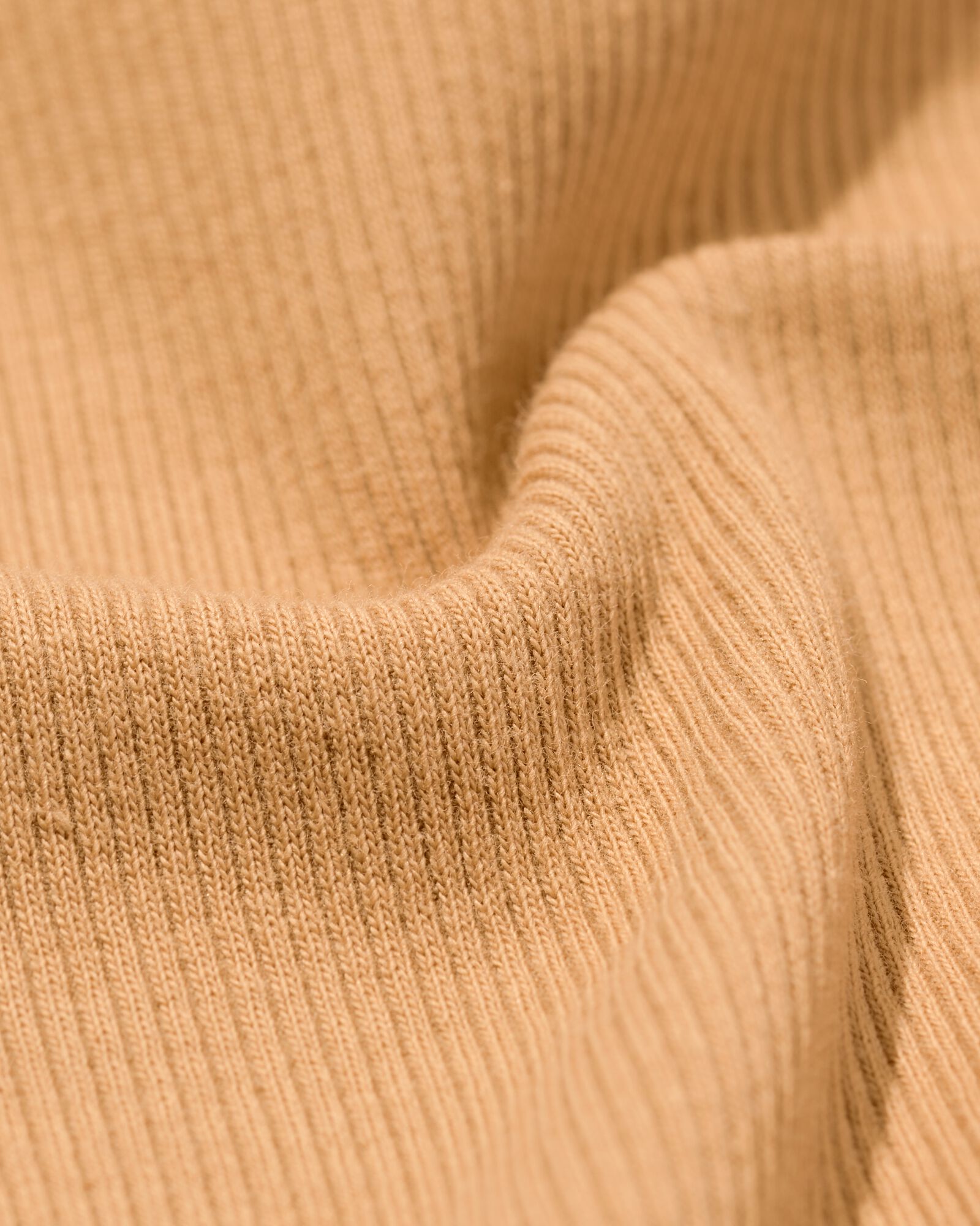 Damen-T-Shirt, Regular Fit, gerippt beige beige - 36306380BEIGE - HEMA