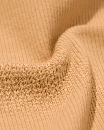 Damen-T-Shirt, Regular Fit, gerippt beige beige - 36306380BEIGE - HEMA