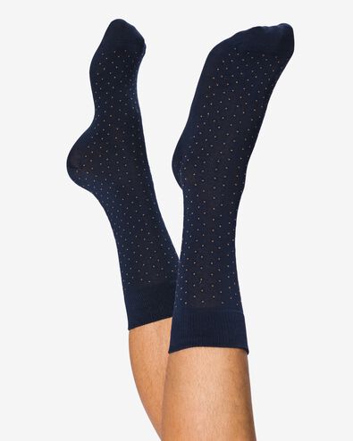 herensokken stippen donkerblauw donkerblauw - 4151070DARKBLUE - HEMA