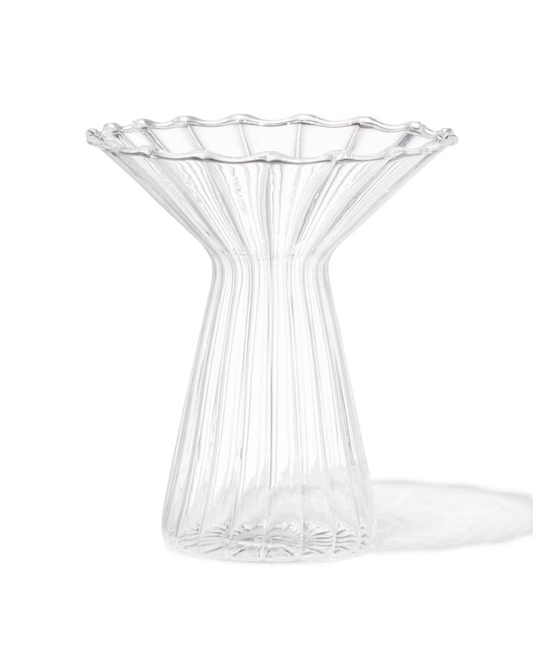 vaas voor geurstokjes ⌀10x12cm glas met kraag transparant - 13507591 - HEMA