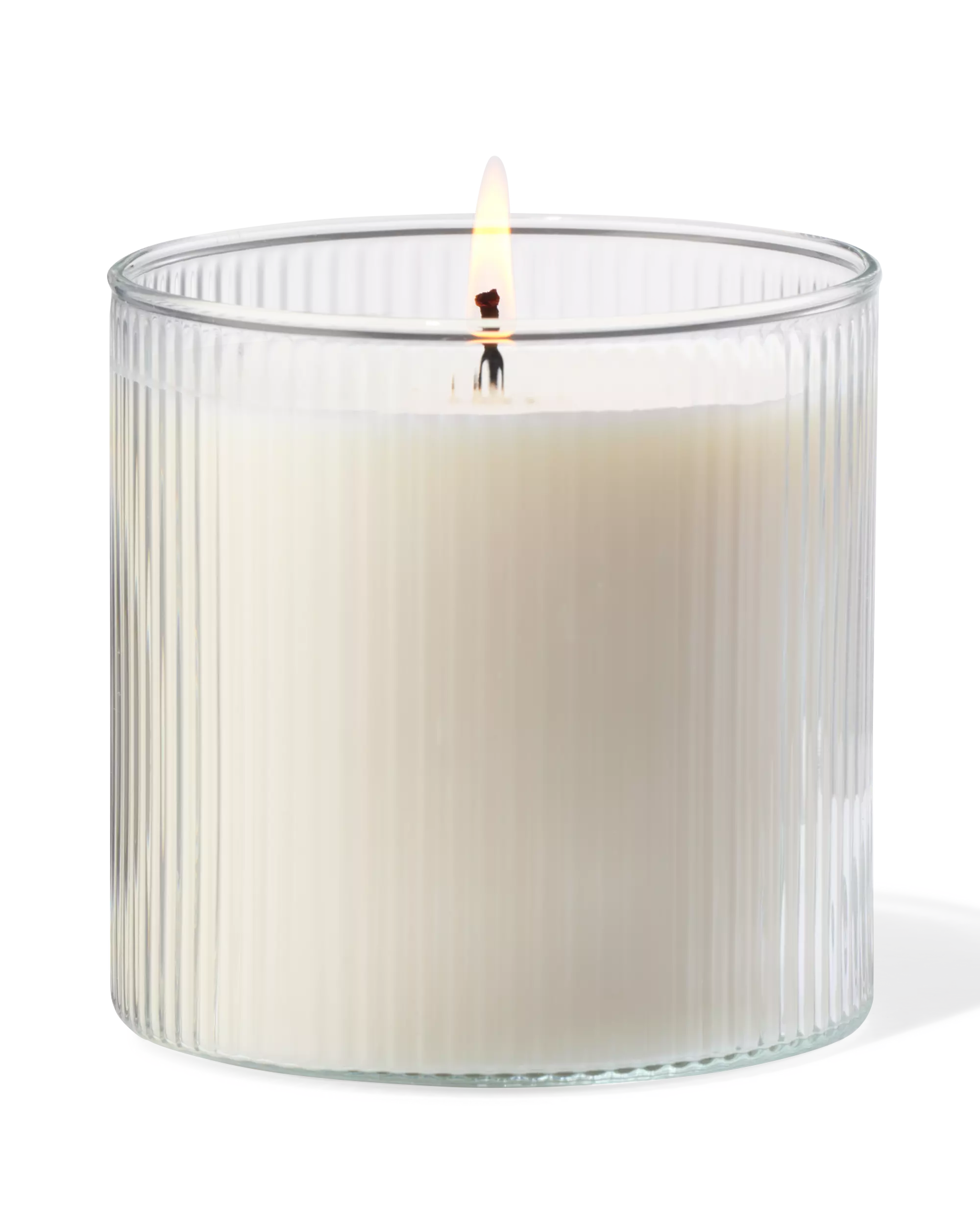bougie parfumée en verre nervuré Ø10x10 blossom