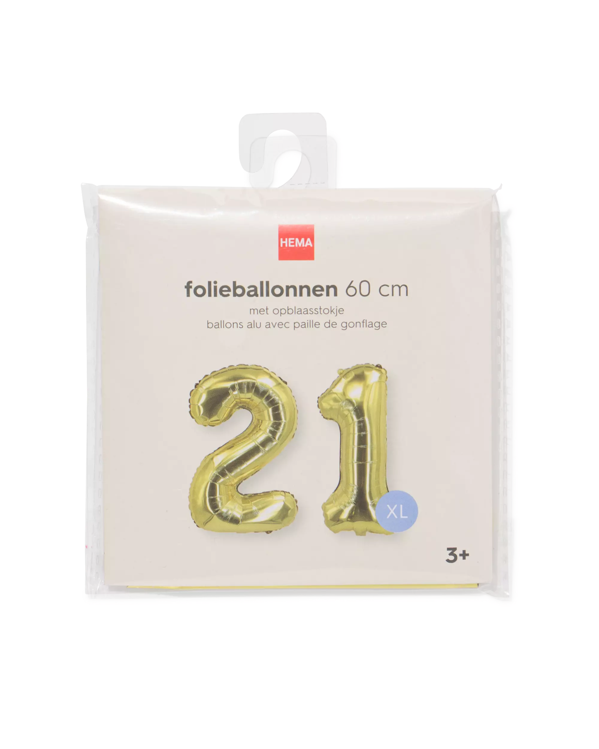 ballon aluminium numéro 21 60cm doré