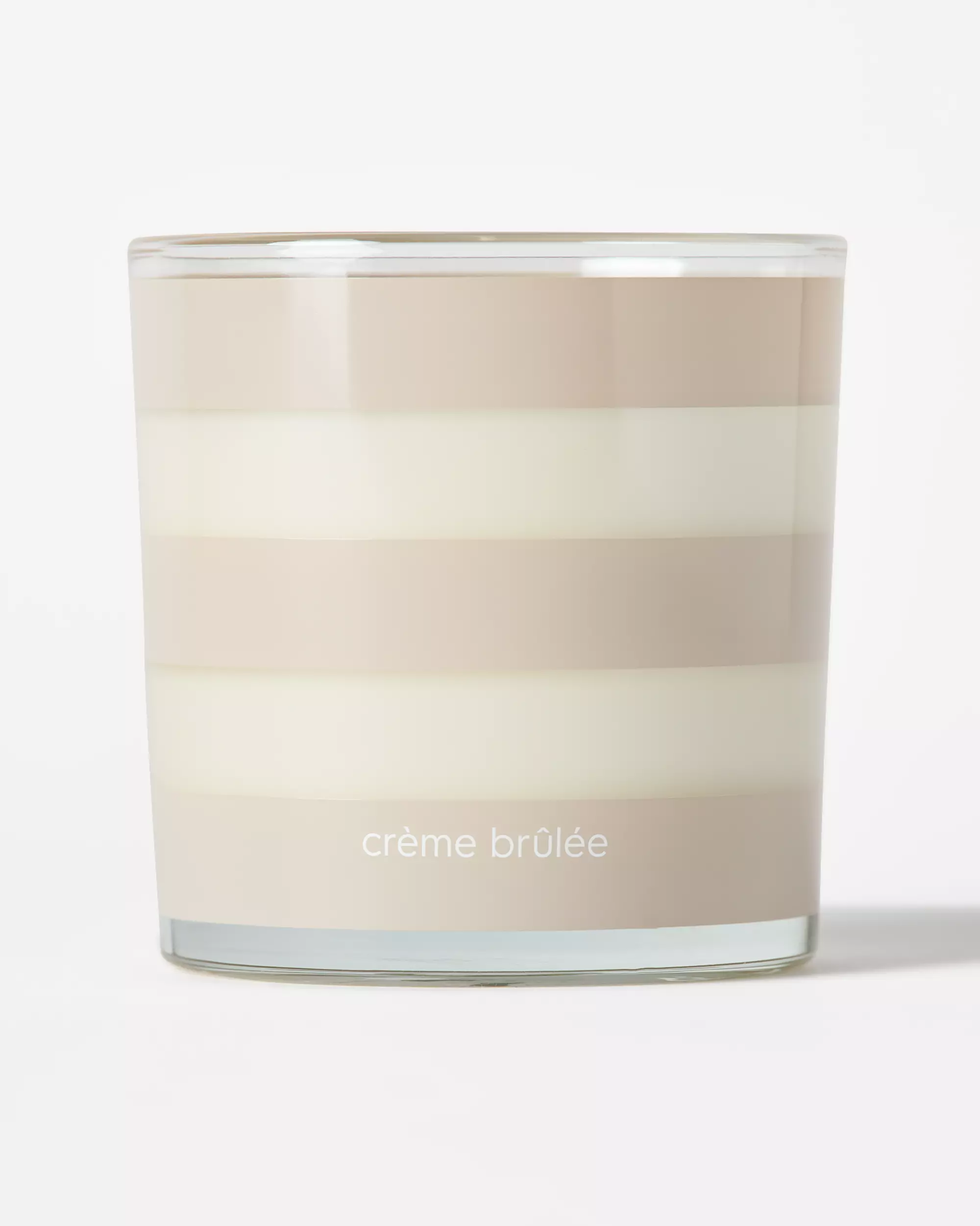 bougie parfumée ⌀10x10cm verre rayures crème brûlée 