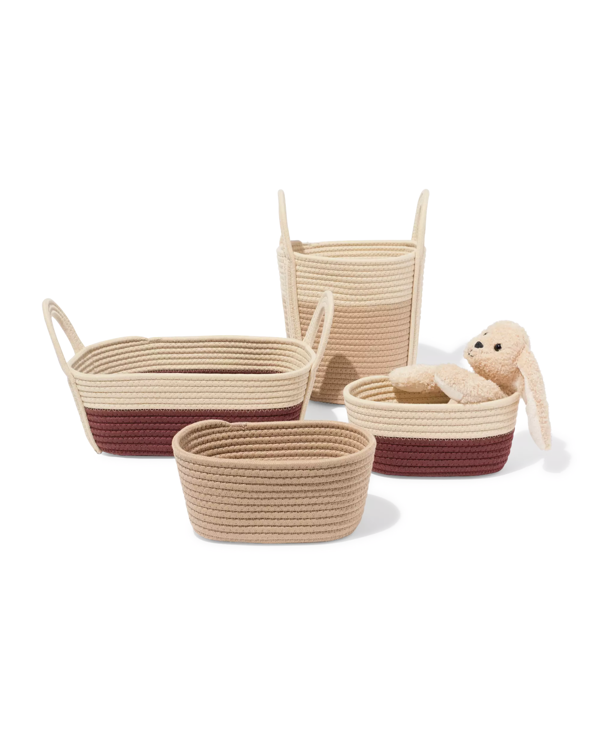 panier 34x13 cm corde beige
