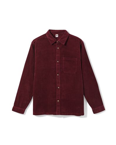 herenovershirt corduroy donkerrood M - 2102033 - HEMA