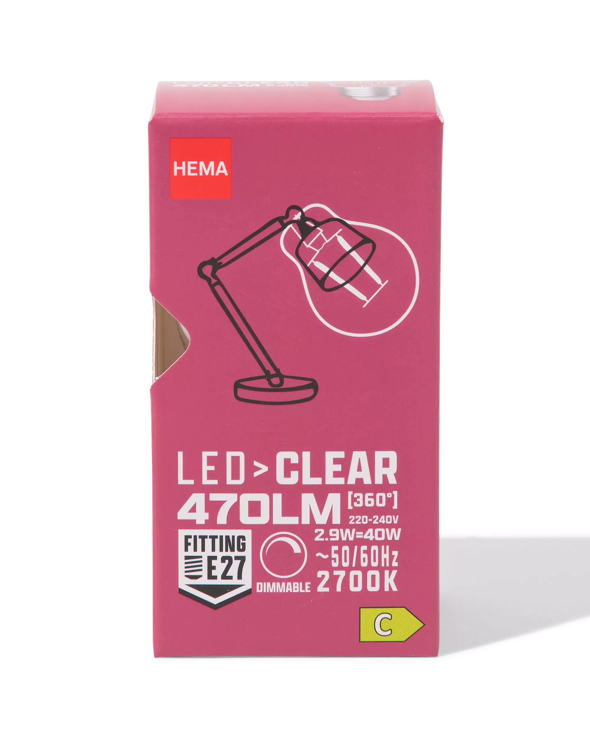 ampoule LED clear E27 2,9W 470lm dim