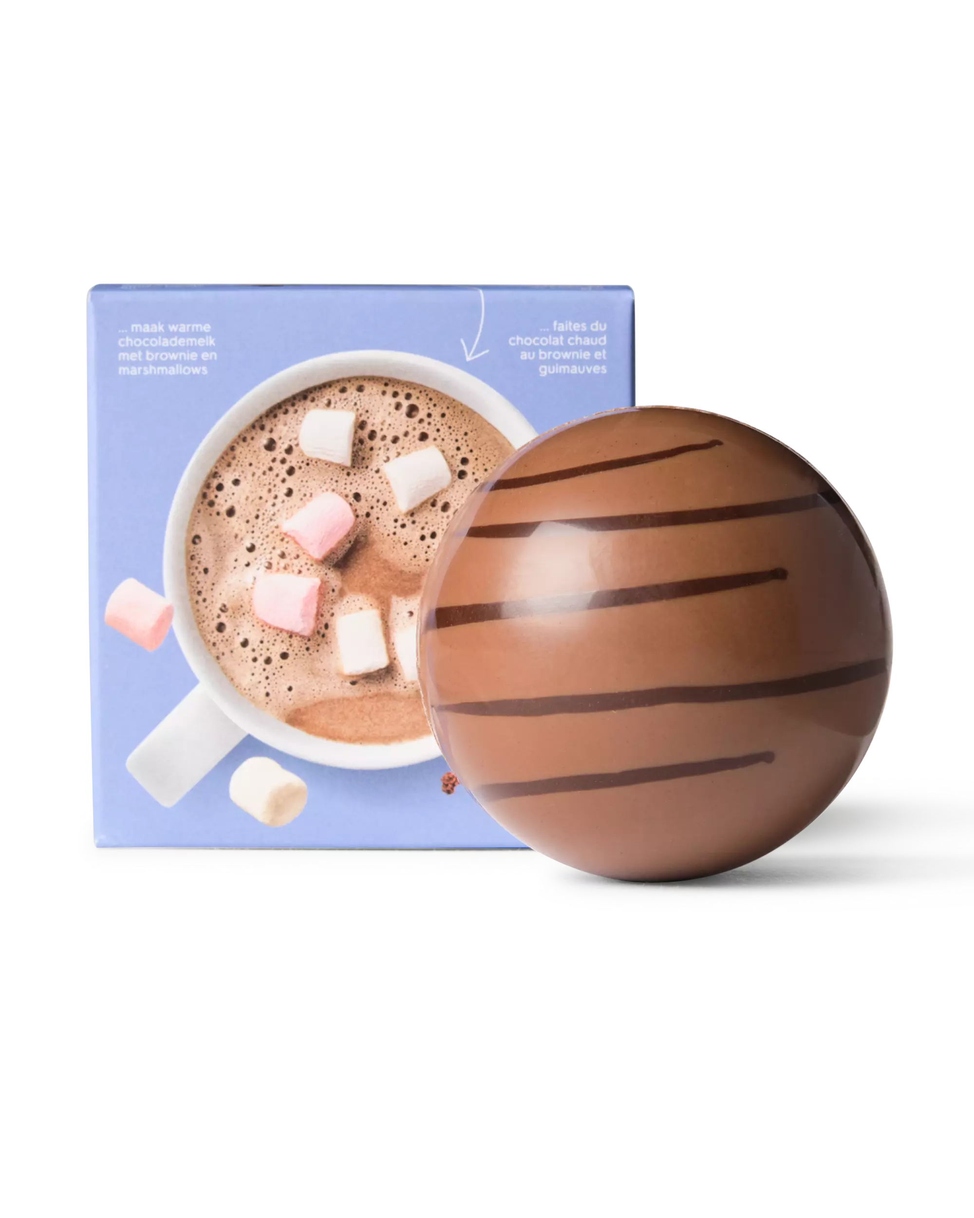 bombe chocolat au lait avec guimauves et brownie 45g