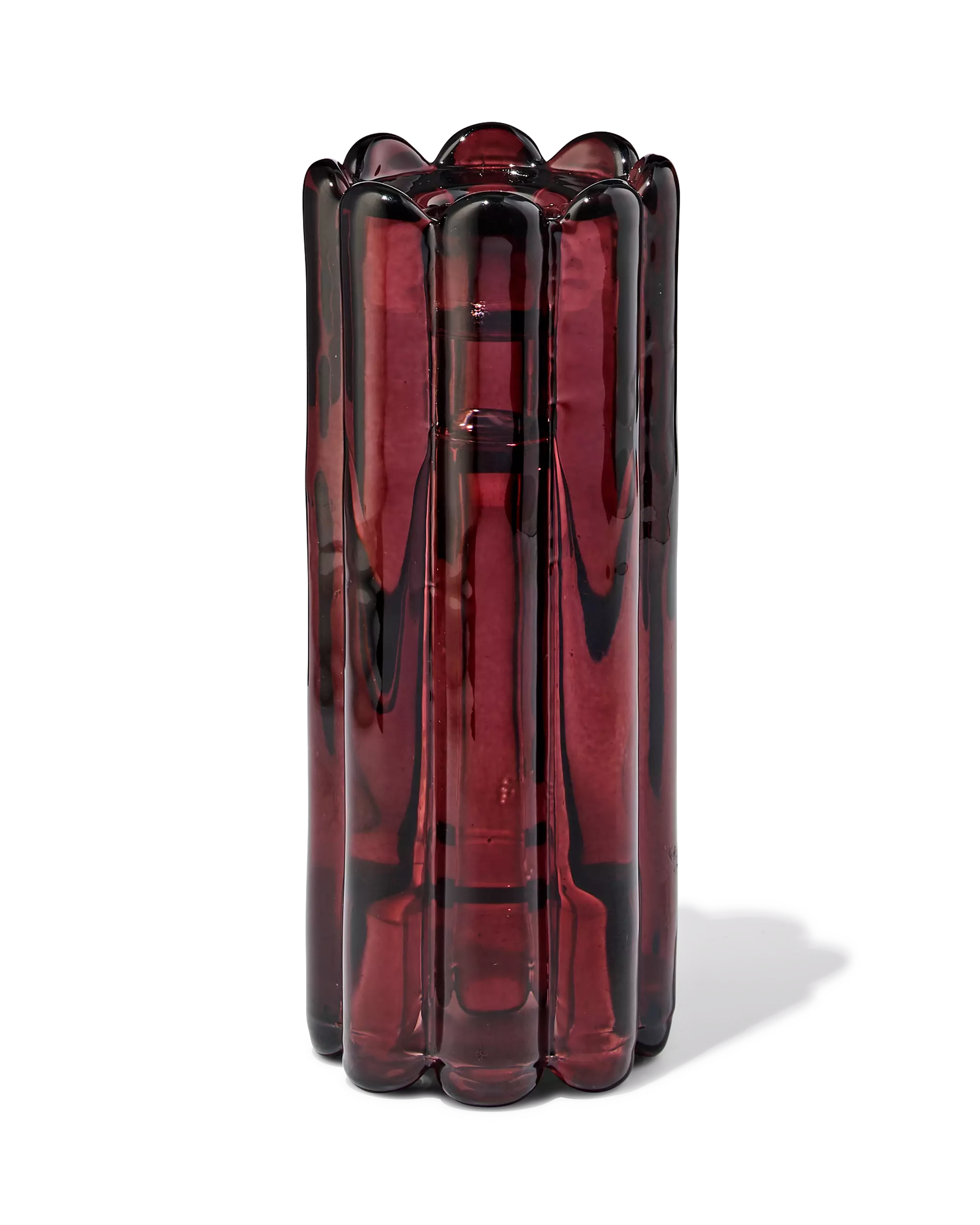bougeoir 5,8x10 cm verre marron