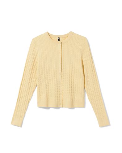 damesvest Livia kabel geel geel - 36214020YELLOW - HEMA
