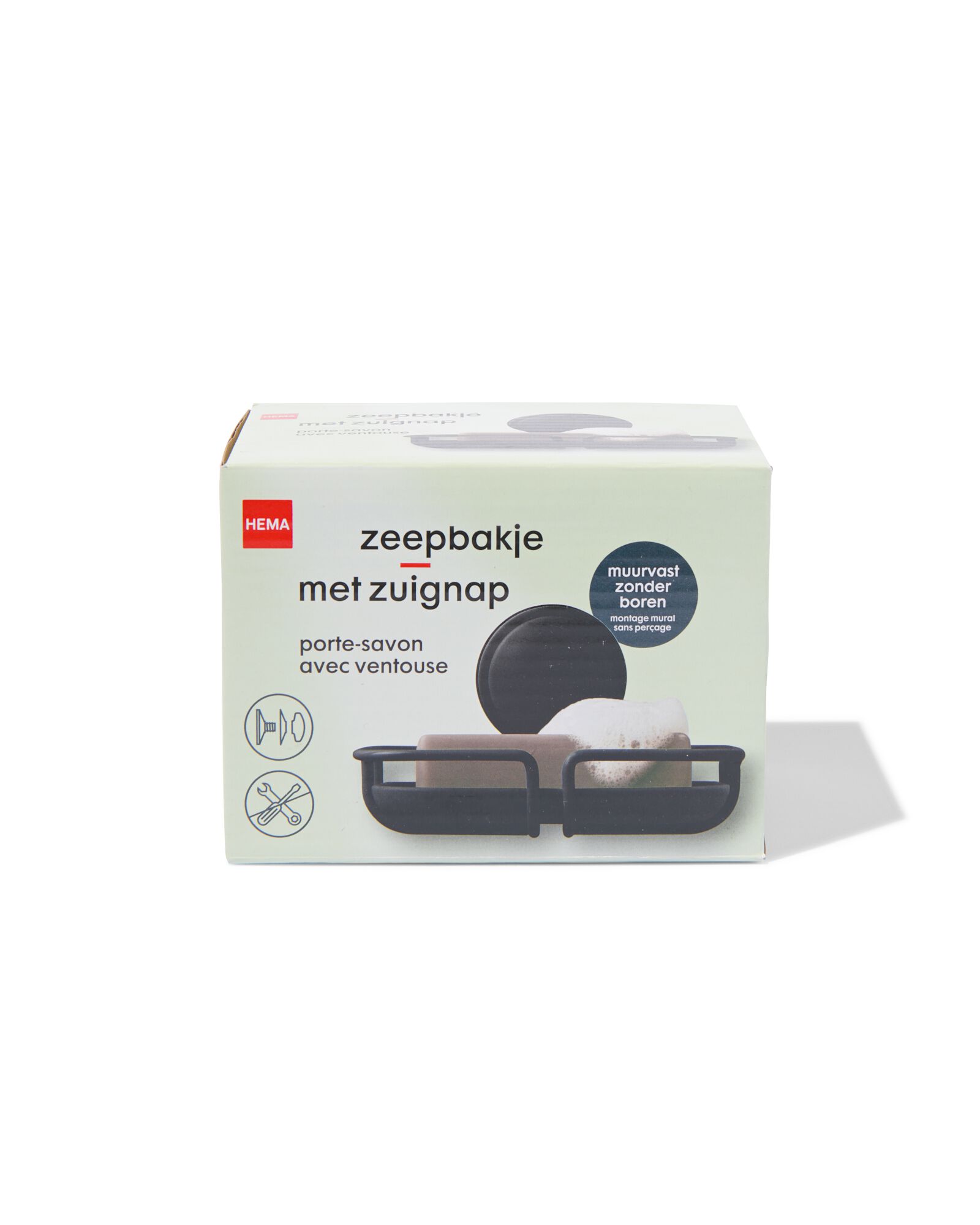 zeepbakje met zuignap zwart - 80300156 - HEMA
