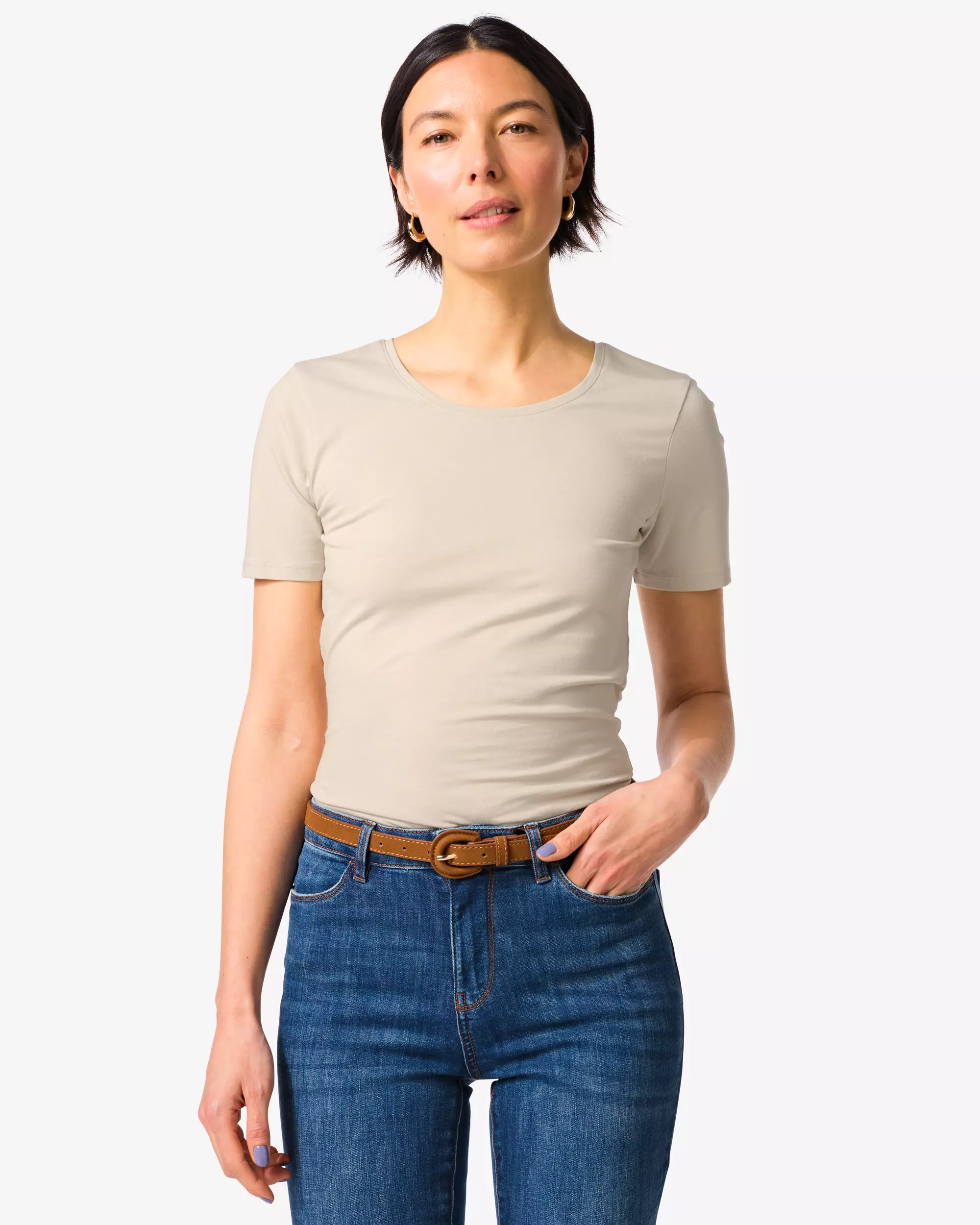 t-shirt femme slim fit col rond