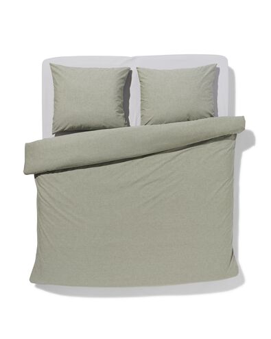 housse de couette chambray 200x200/220 vert - 5790231 - HEMA