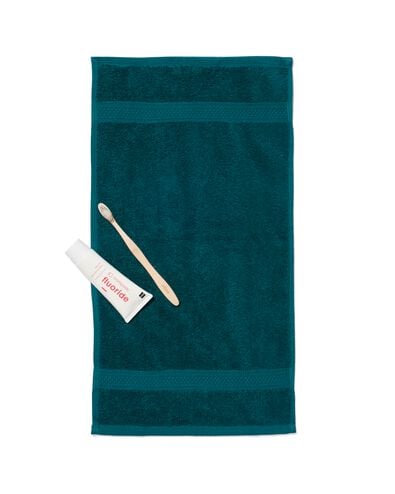handdoek - zware kwaliteit - donkergroen donkergroen gastendoekje - 5220012 - HEMA
