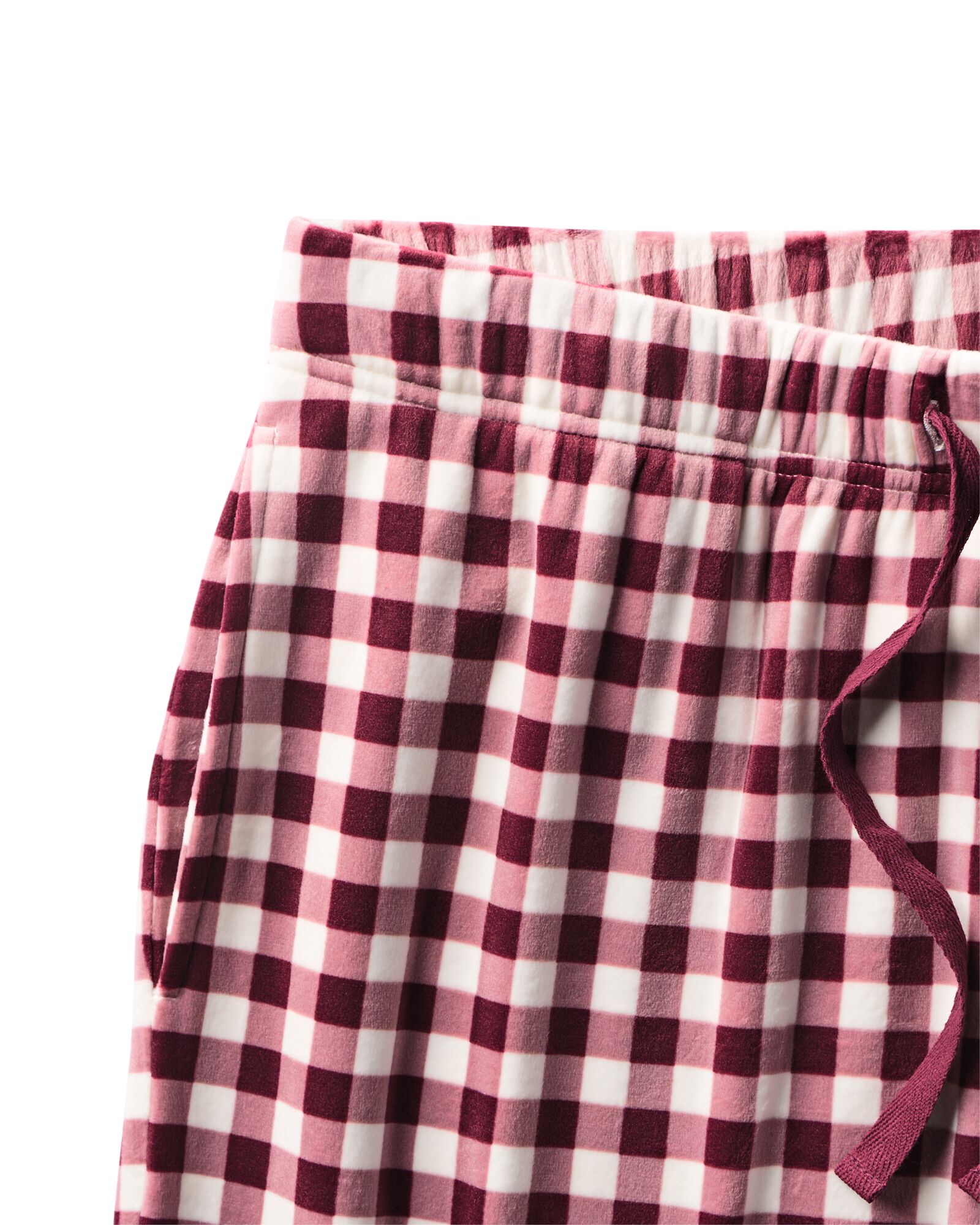 pantalon de pyjama femme velours carreaux rouge fonc&eacute; rouge fonc&eacute; - 23401714DARKRED - HEMA