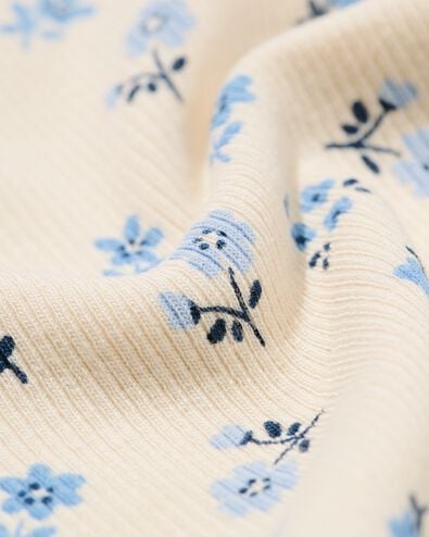 baby meegroei body rib bloemen gebroken wit gebroken wit - 33457220OFFWHITE - HEMA