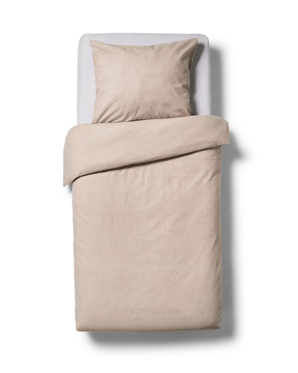 dekbedovertrek 140x200/220cm flanel melange greige - 5720412 - HEMA