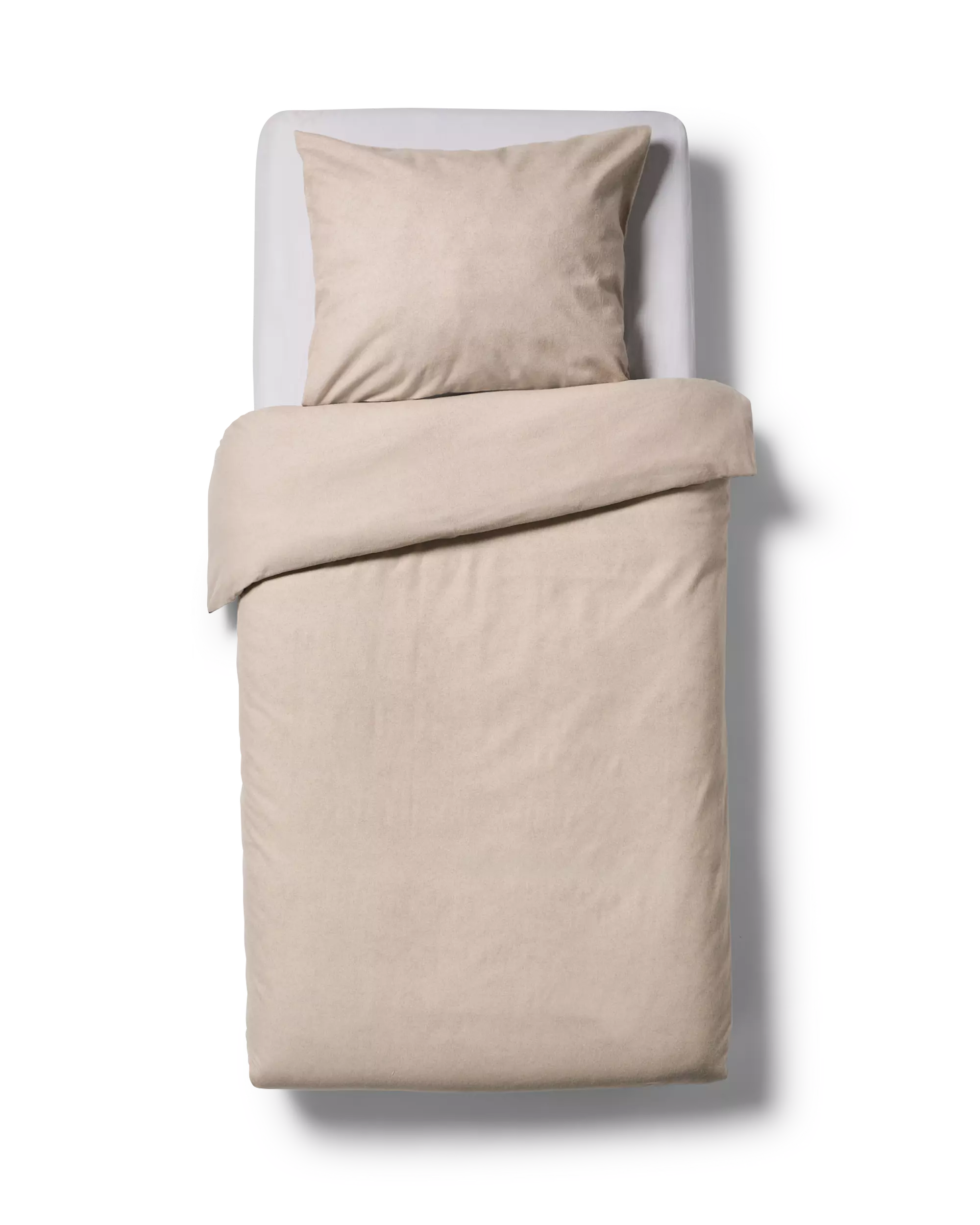 housse de couette 140x200/220cm flanelle mélange greige