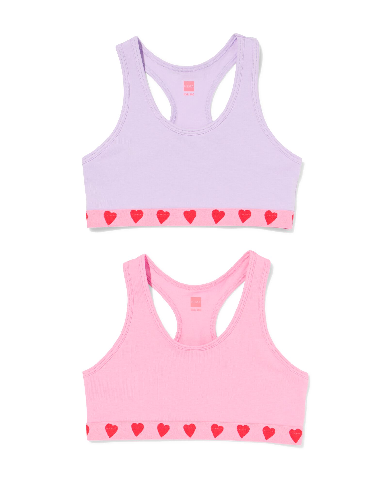 crop tops enfant petits c&oelig;urs - Lot de 2 rose rose - 19301860PINK - HEMA
