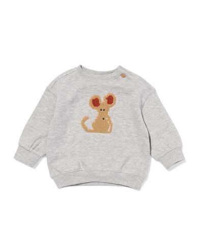 Babypullover aus Sweatstoff, Maus graumeliert graumeliert - 33107080GREYMELANGE - HEMA