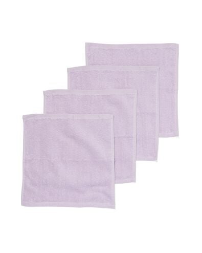 4 serviettes pour visage 30x30 lilas - qualit&eacute; &eacute;paisse lilas d&eacute;barbouillettes 30 x 30 - 5245411 - HEMA