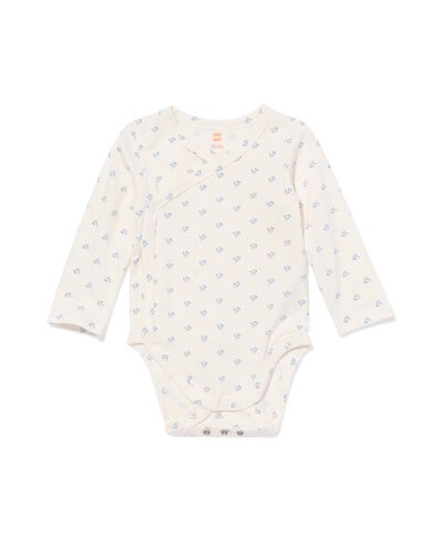 baby meegroei overslagbody rib bloemen ecru ecru - 33461420ECRU - HEMA