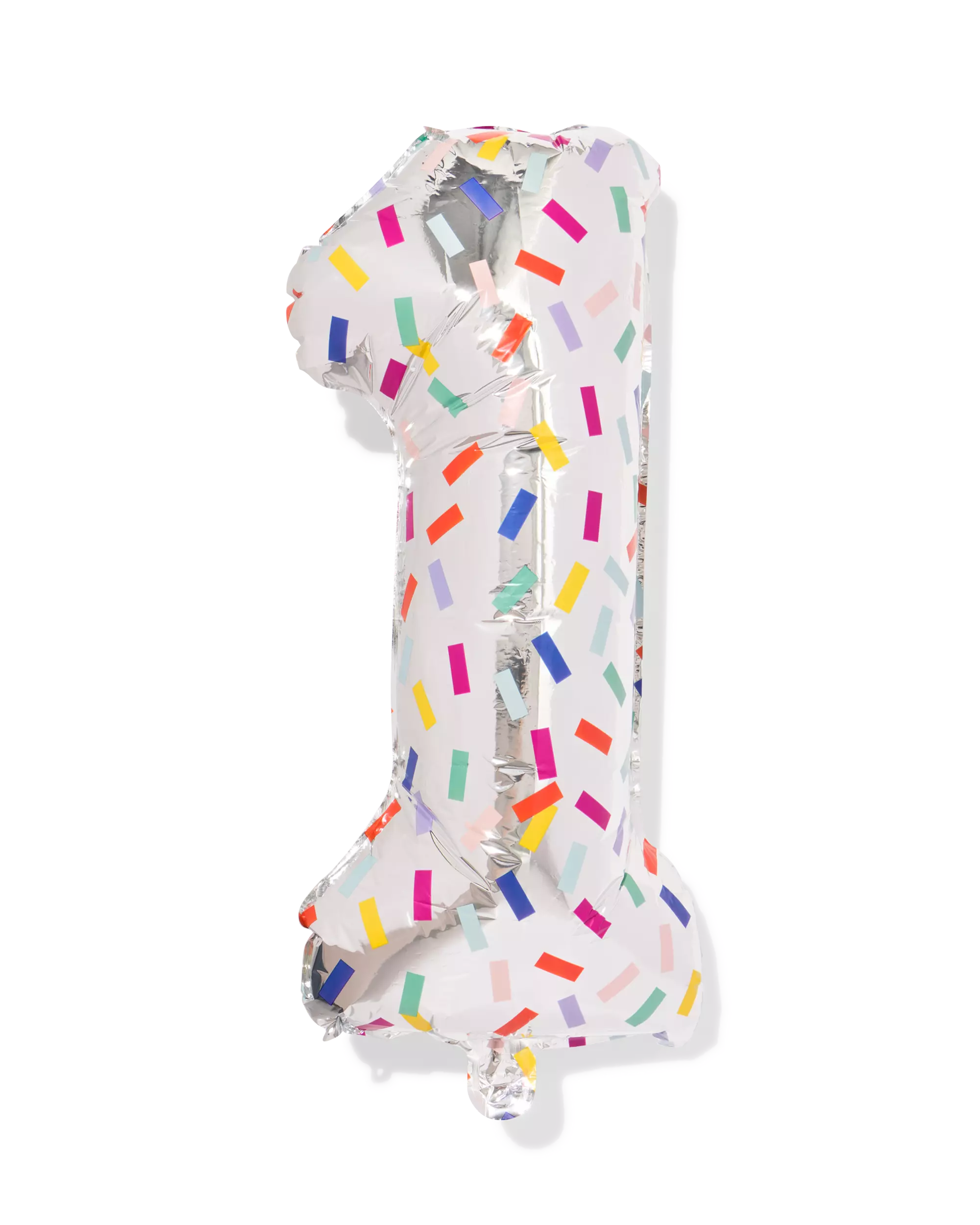 folieballon cijfer 1 60cm confetti