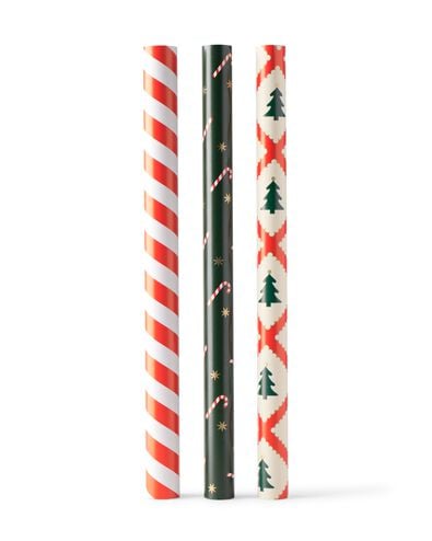 papier cadeau 200x50cm No&euml;l - 3 pi&egrave;ces - 25702198 - HEMA