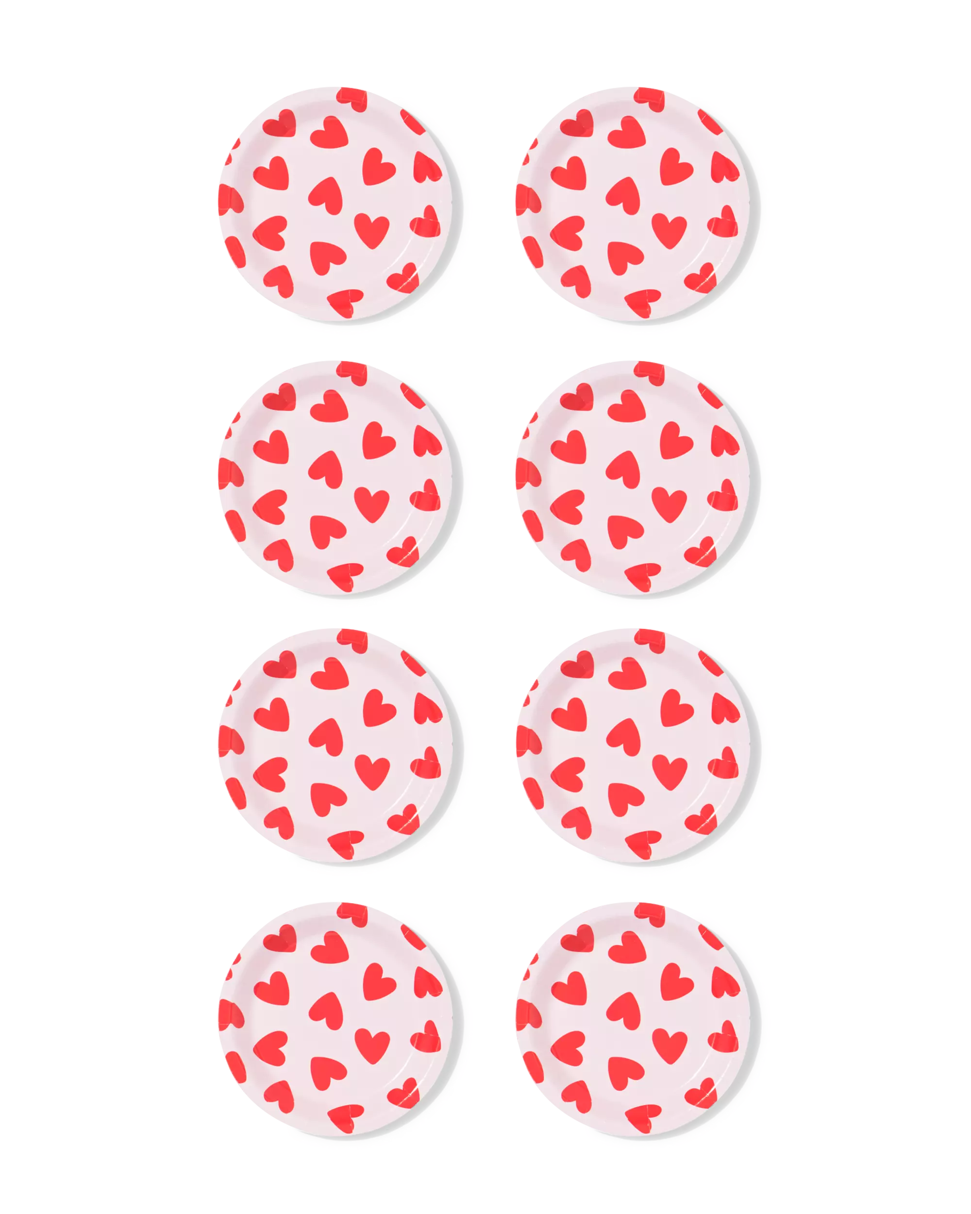 assiettes carton ⌀15,5cm cœurs - 8 pièces