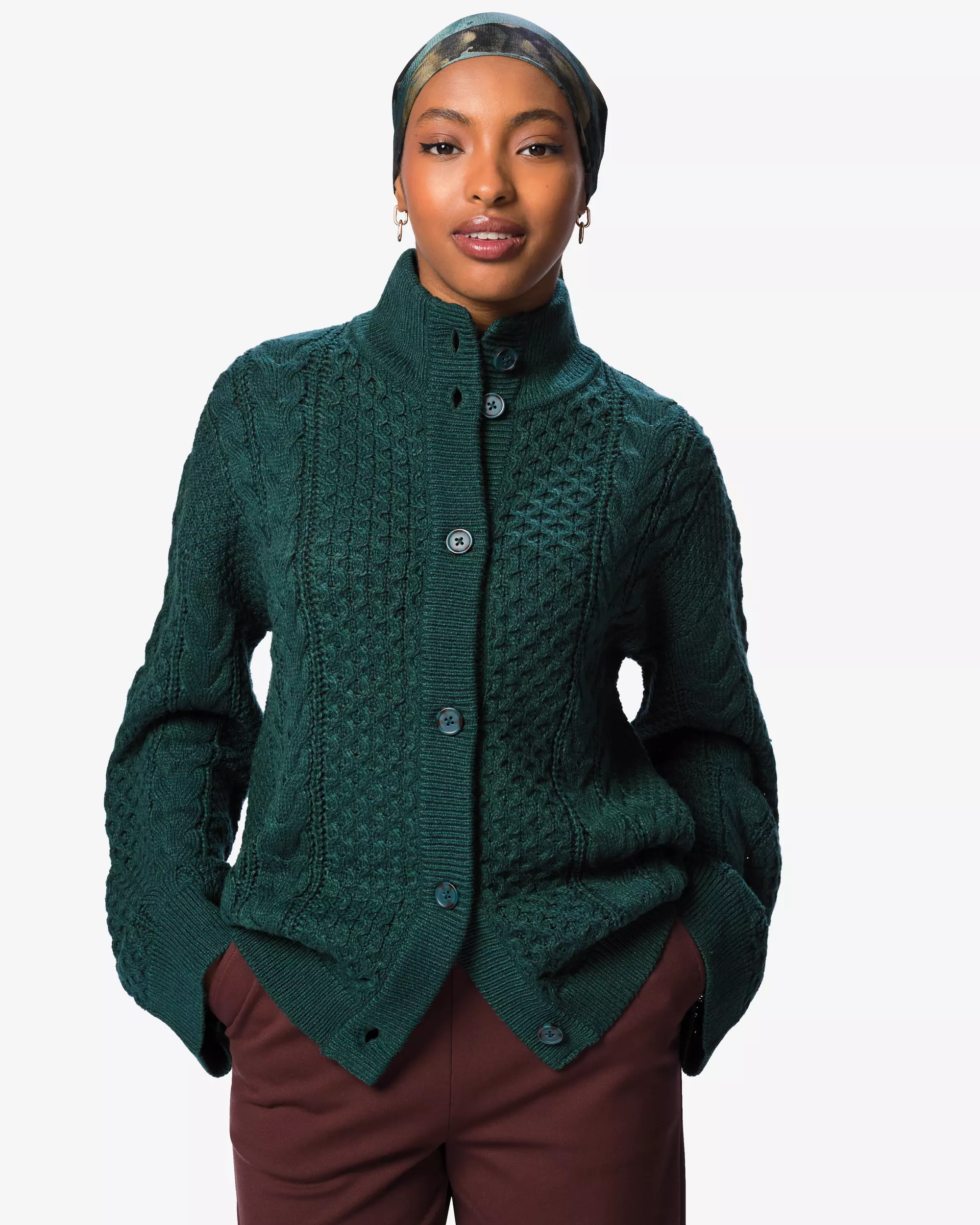 cardigan femme torsadé grosse maille