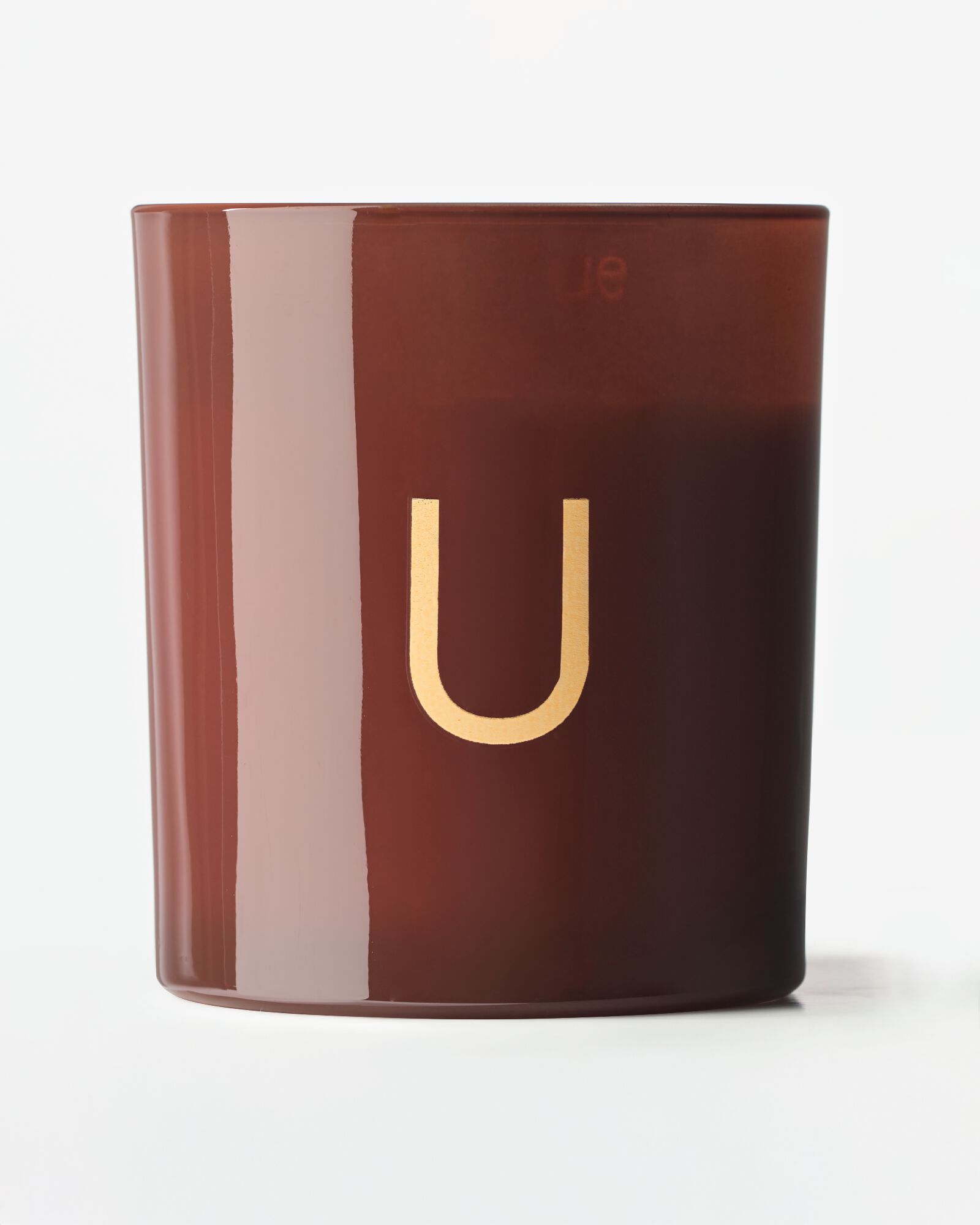 bougie en verre &Oslash;8x9cm lettre U U bougie en verre - 61102680 - HEMA