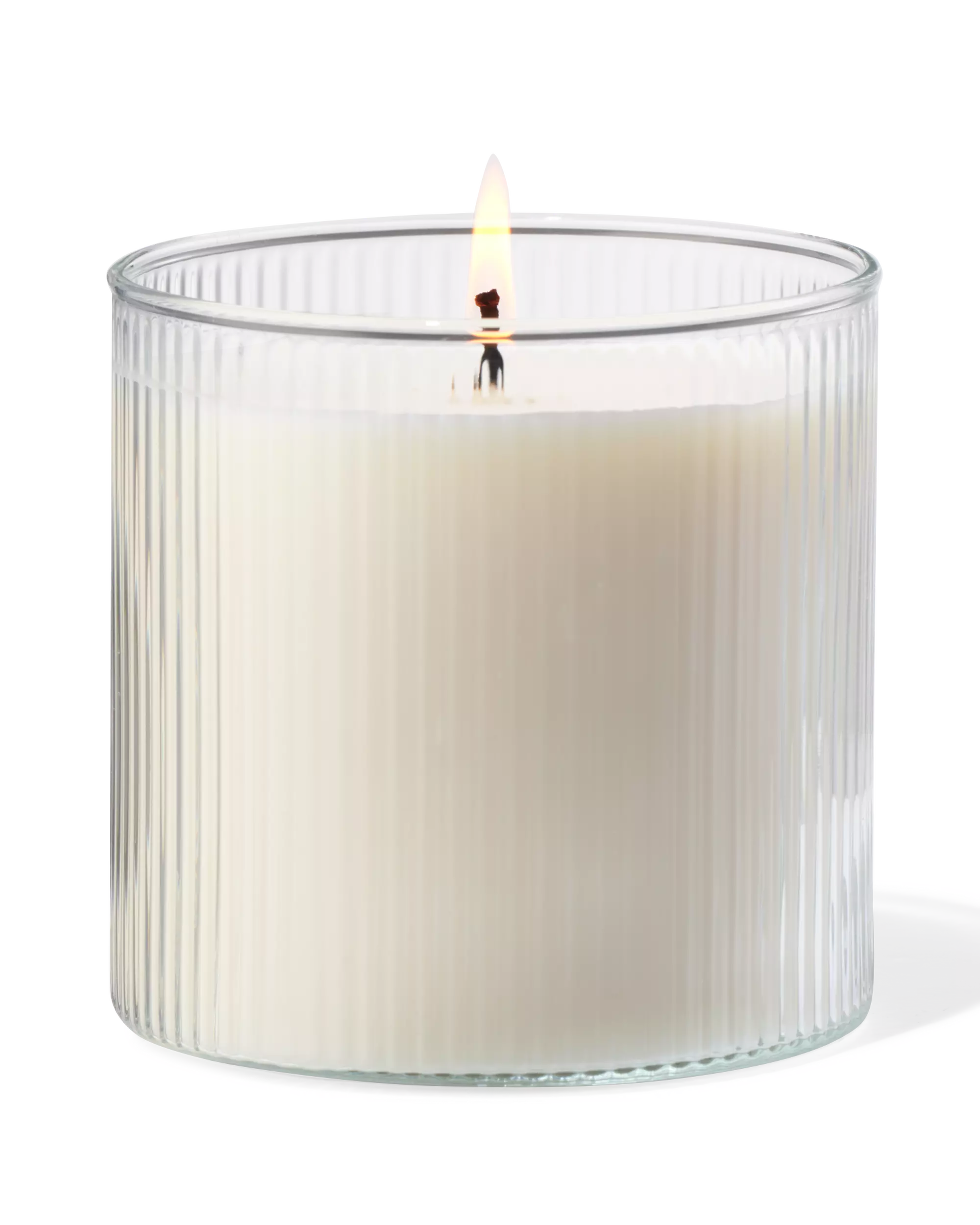 bougie parfumée en verre nervuré Ø10x10 épice