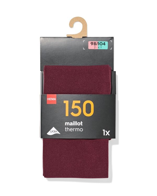collants thermo 150denier pour enfants rouge fonc&eacute; rouge fonc&eacute; - 4360225DARKRED - HEMA