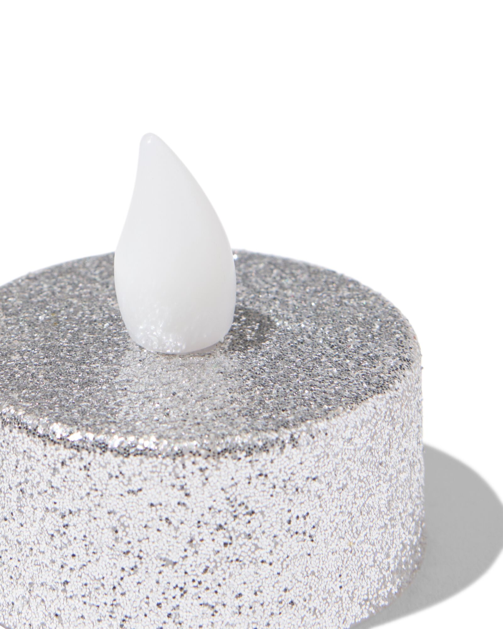 bougies chauffe-plat led ⌀3,8 x 3,6 cm paillet&eacute;es argent&eacute;es - lot de 2 - 25500178 - HEMA