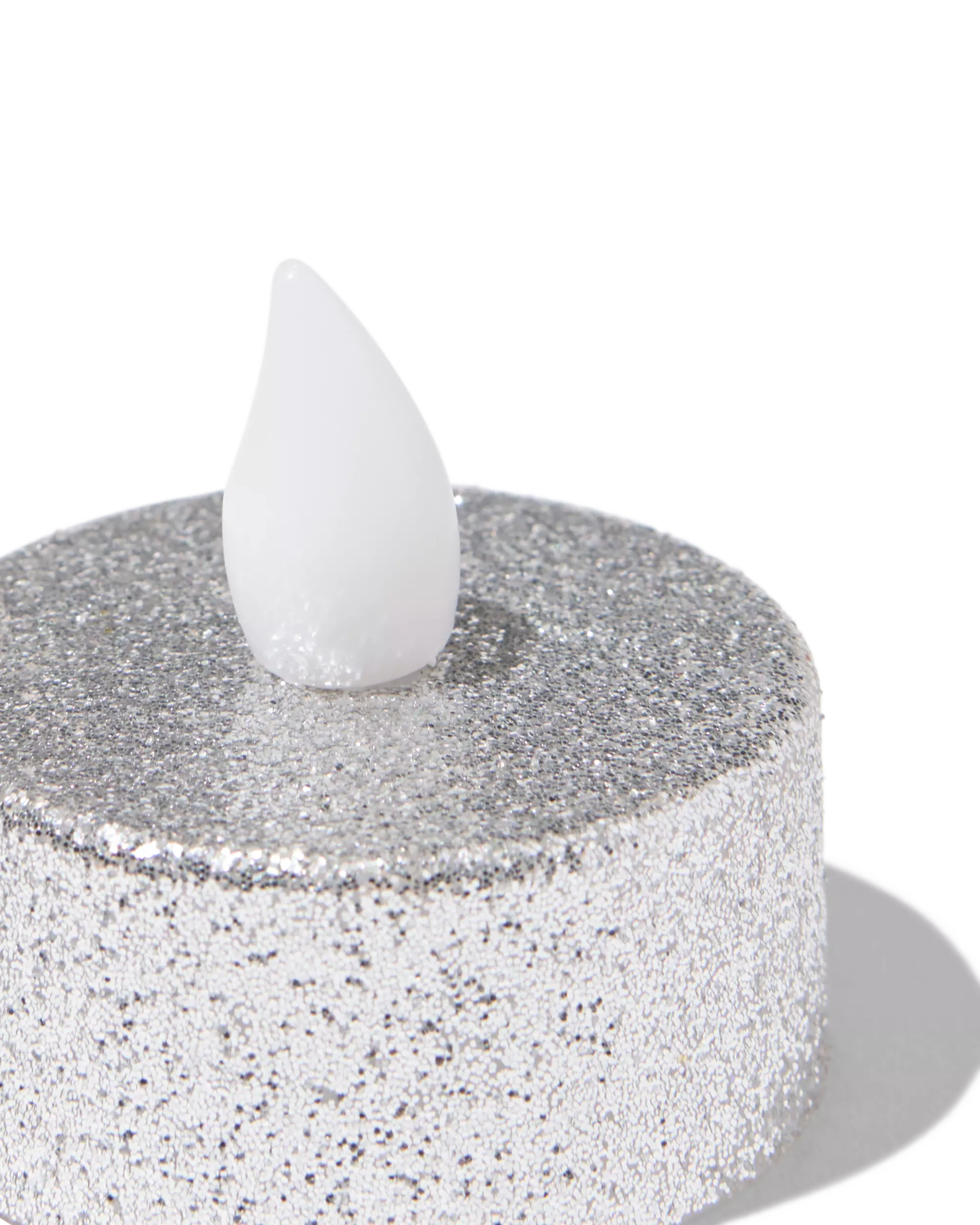 bougies chauffe-plat led ⌀3,8 x 3,6 cm pailletées argentées - lot de 2