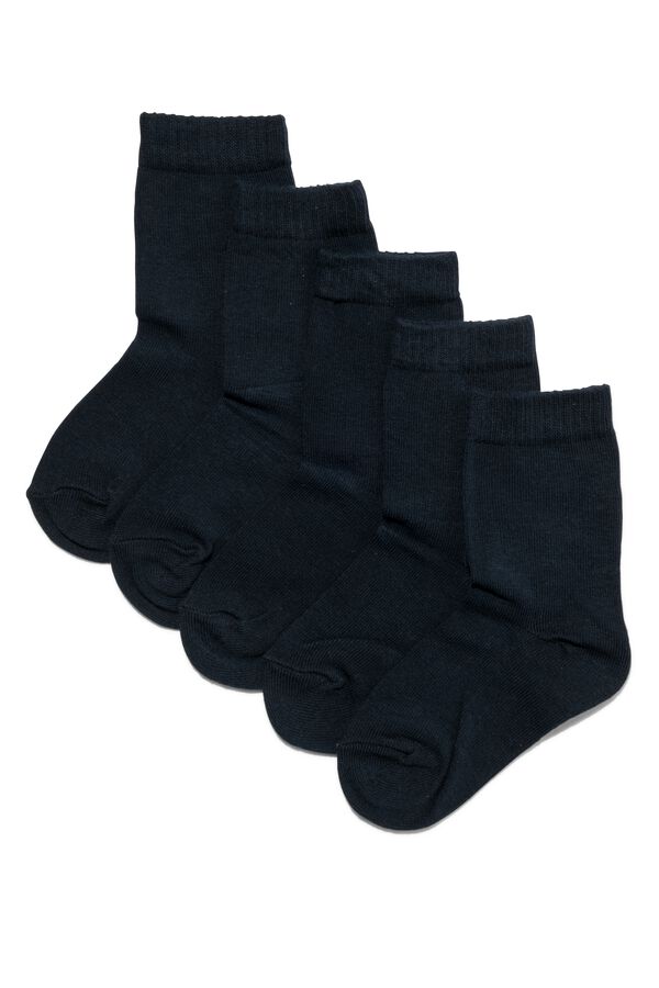 kindersokken- 5 paar donkerblauw donkerblauw - 4369710DARKBLUE - HEMA