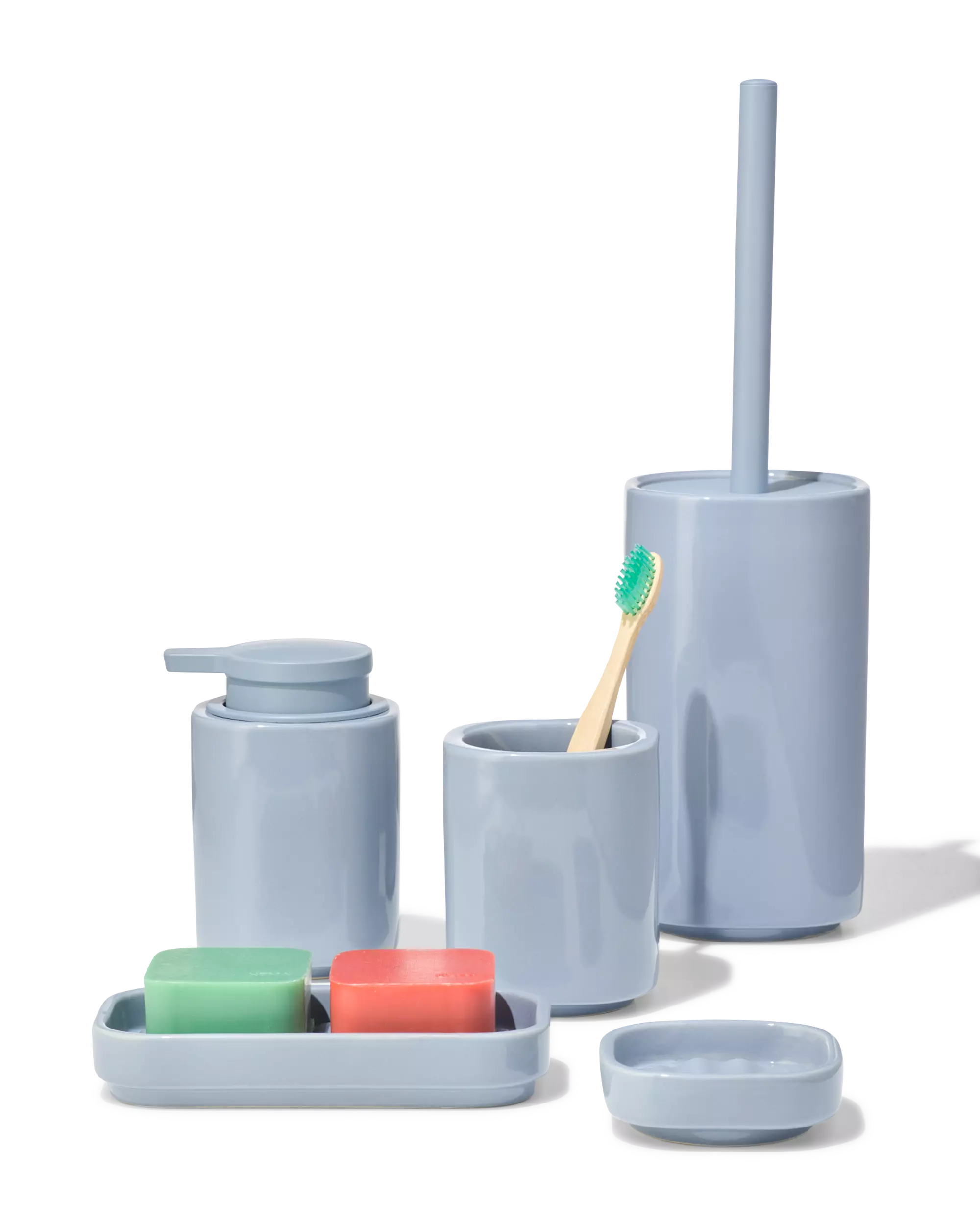 distributeur de savon 13 cm céramique bleue