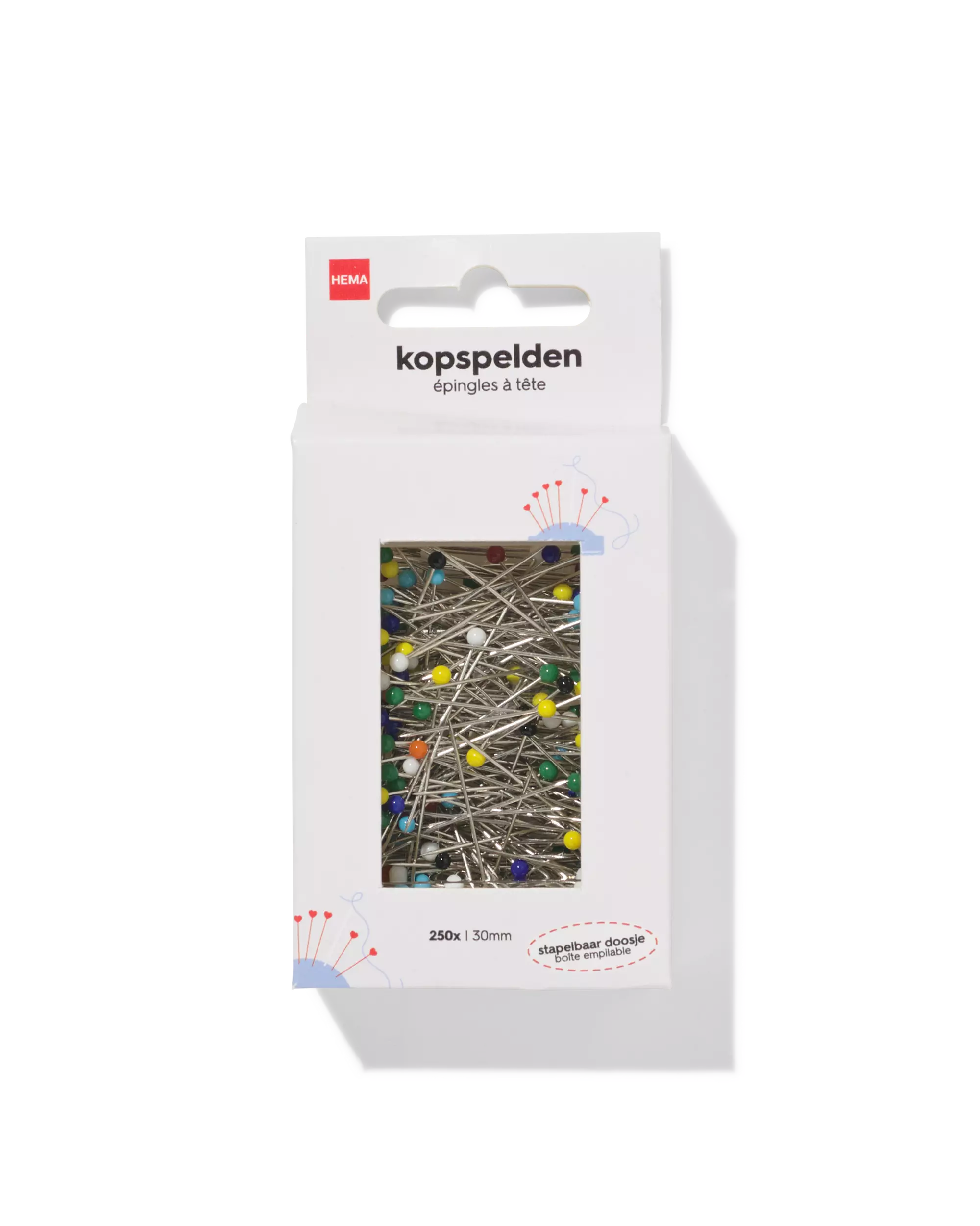 Glaskopfstecknadeln 30 mm – 250 Stück