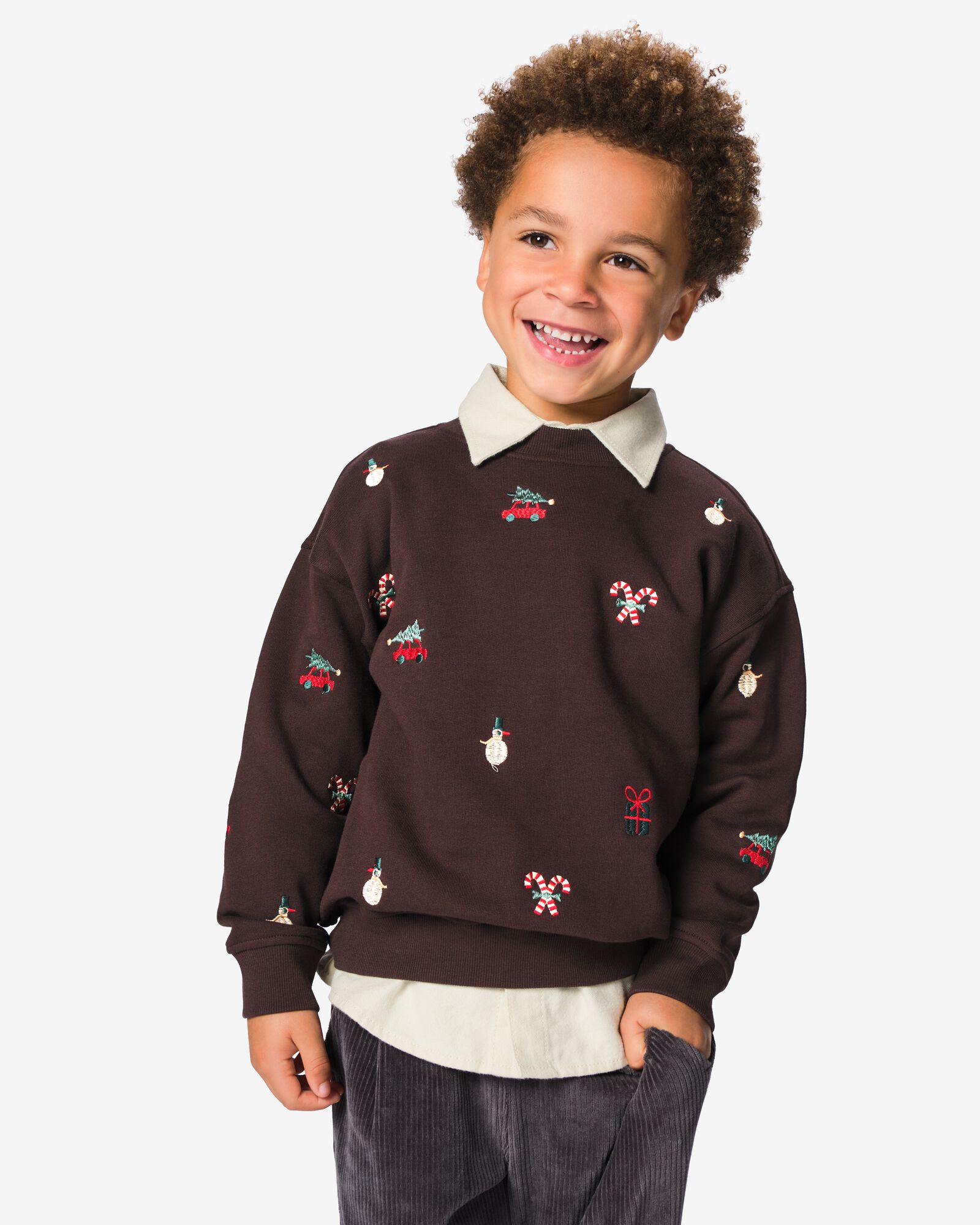 pull enfant no&euml;l marron marron - 30730702BROWN - HEMA