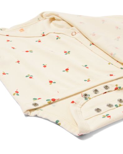 baby meegroei overslagbody rib radijs beige beige - 33461620BEIGE - HEMA