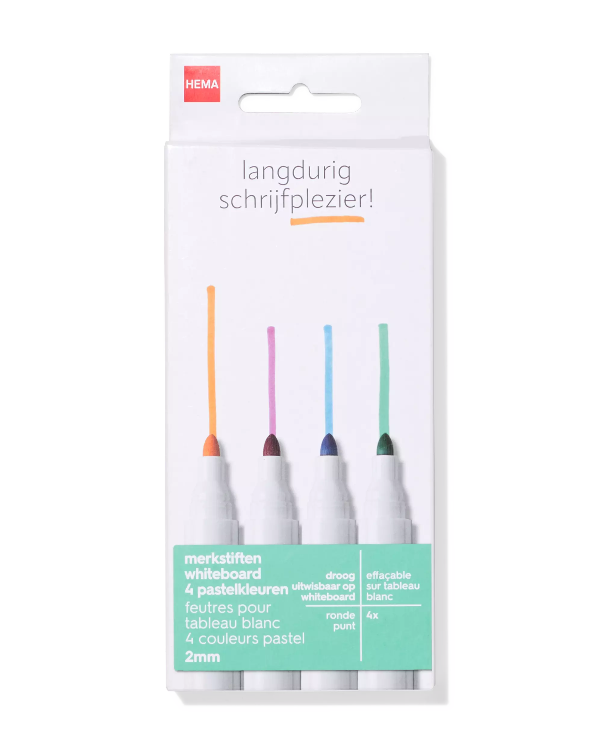 whiteboard markers 2mm pastel - 4 stuks