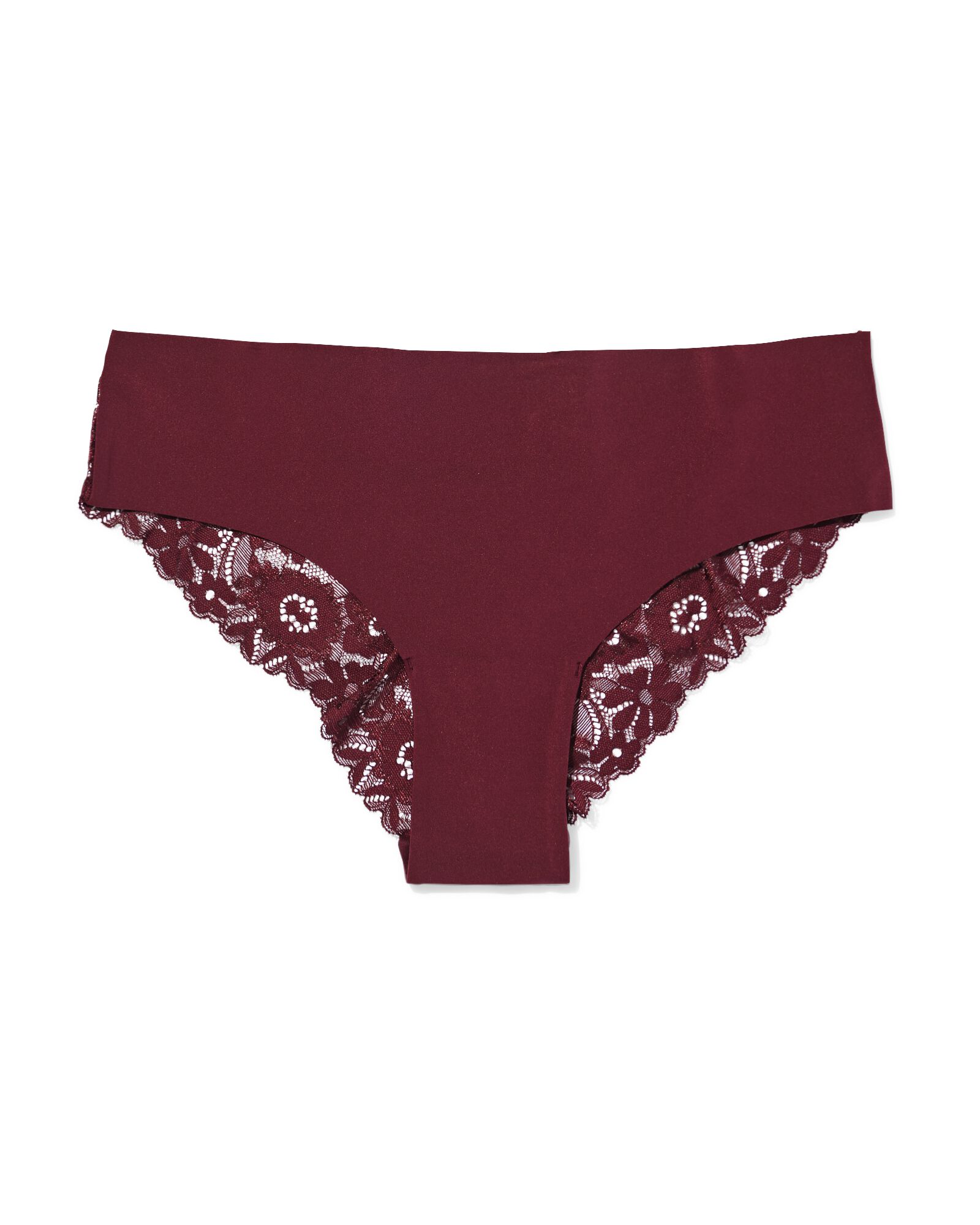 slip br&eacute;silien femme microfibre avec dentelle rouge fonc&eacute; rouge fonc&eacute; - 19608804DARKRED - HEMA