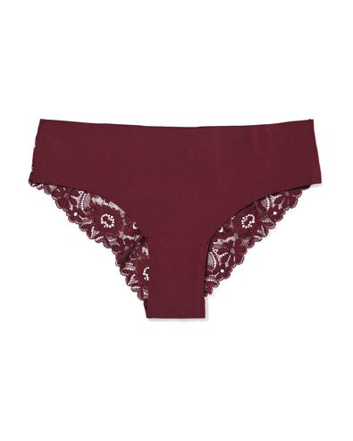 slip br&eacute;silien femme microfibre avec dentelle rouge fonc&eacute; rouge fonc&eacute; - 19608804DARKRED - HEMA