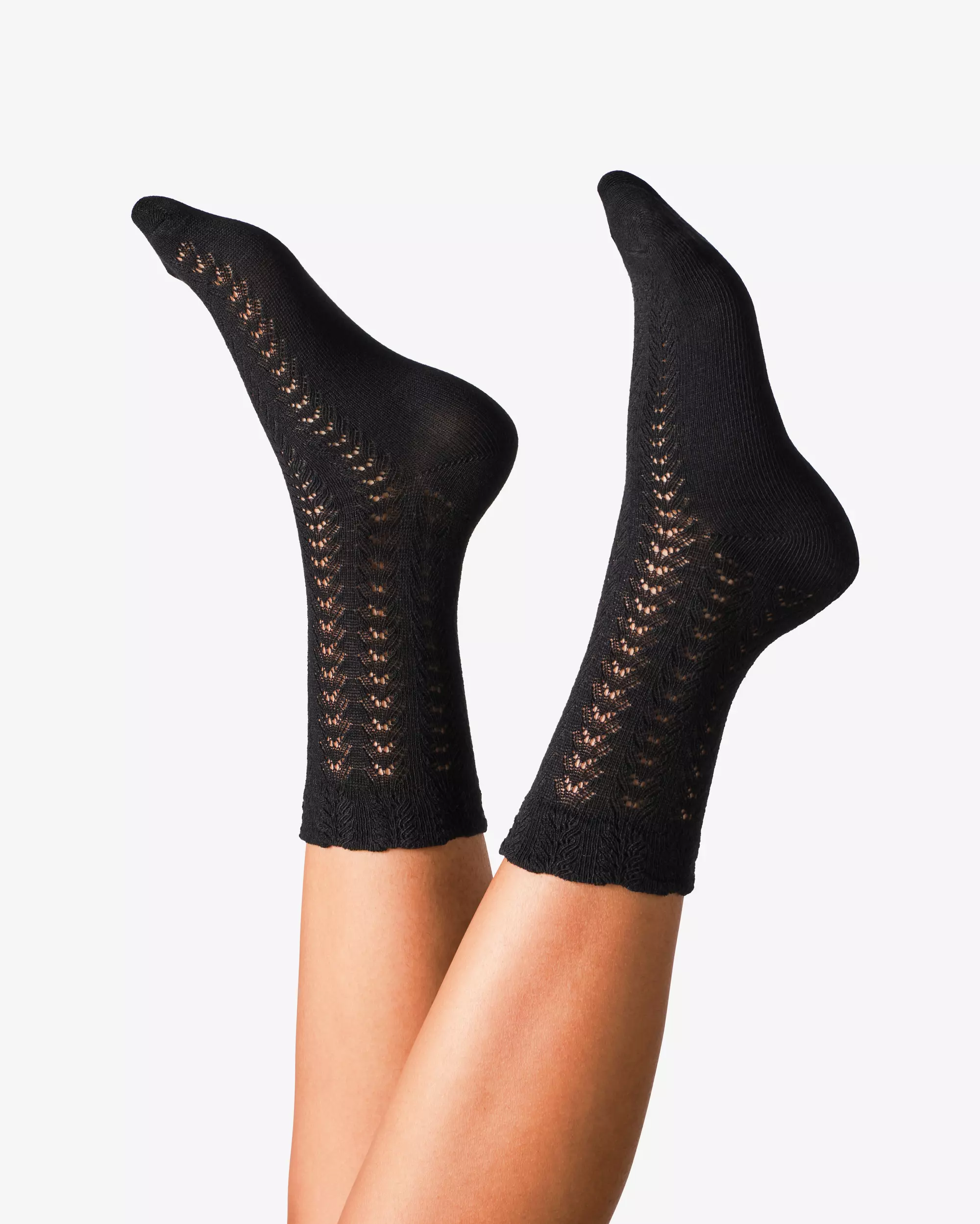 chaussettes trois-quarts femme ajourées